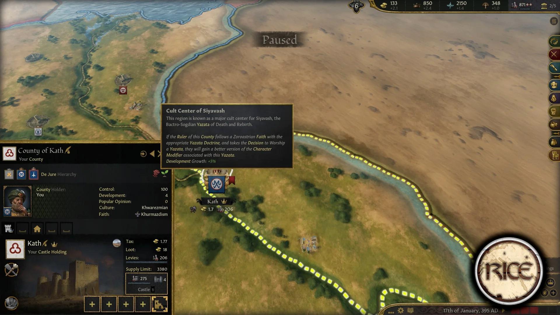 Особенности обновлений модов RICE и The Fallen Eagle для Crusader Kings 3