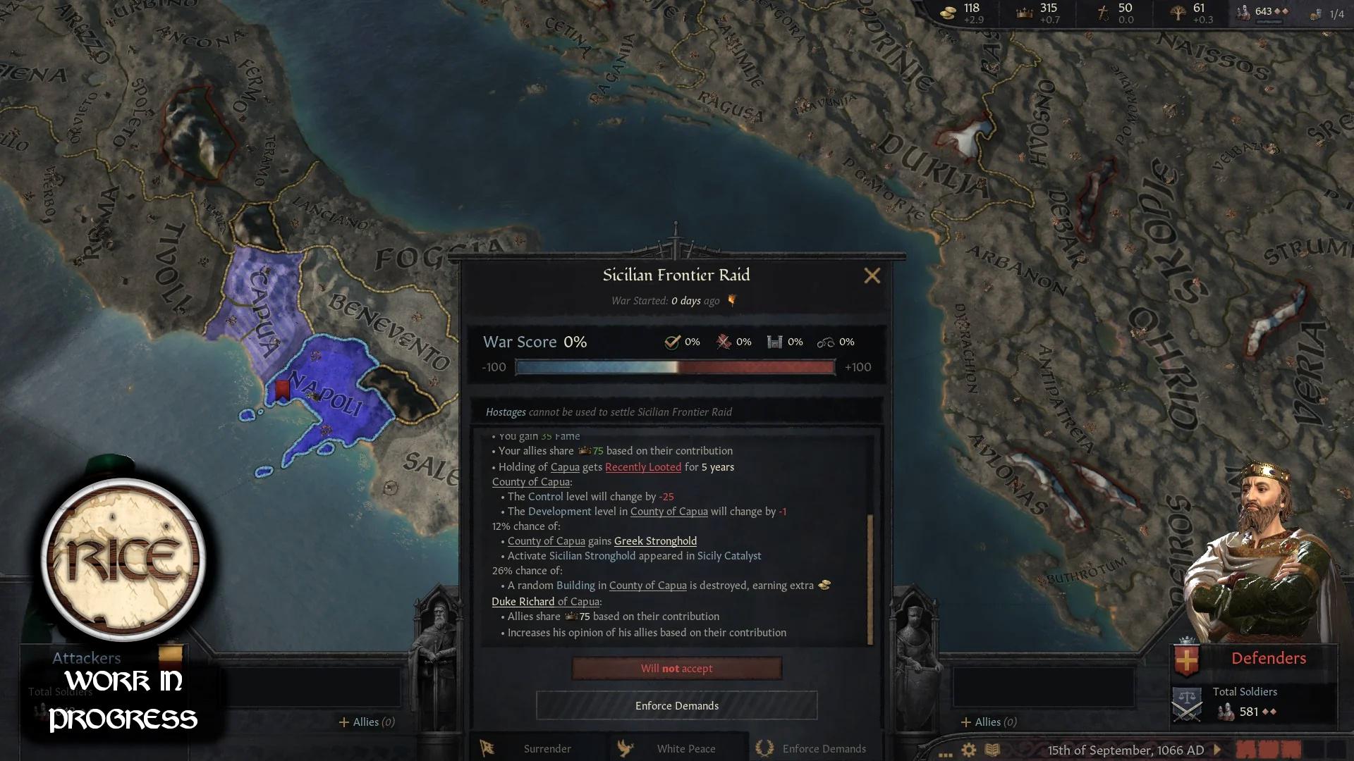 Борьба за Сицилию в грядущем наборе RICE для Crusader Kings 3. Часть 2