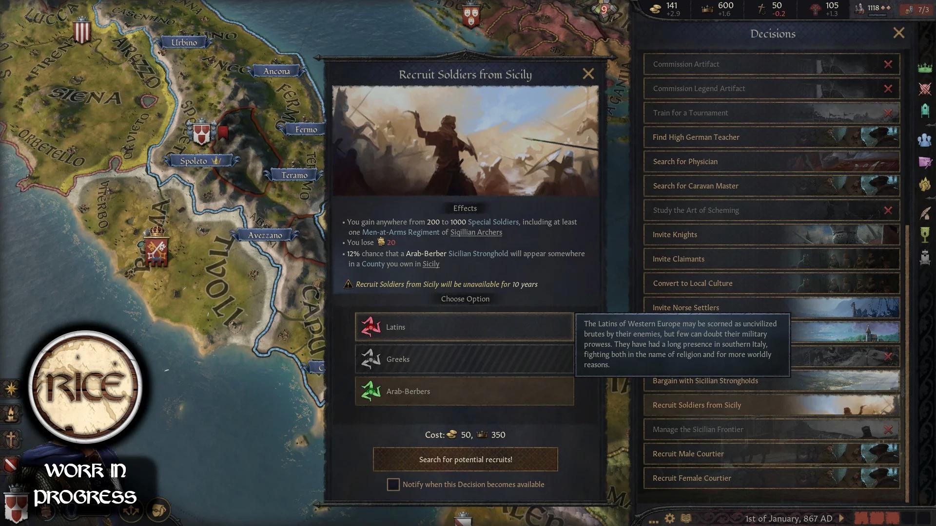 Борьба за Сицилию в грядущем наборе RICE для Crusader Kings 3. Часть 2