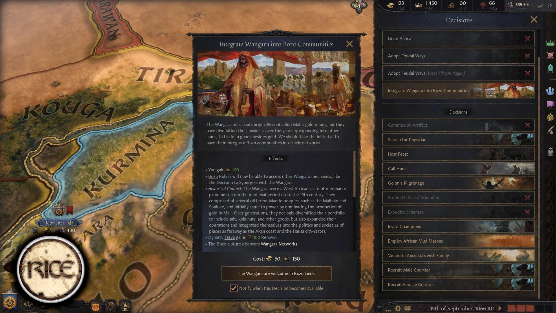Для Crusader Kings 3 вышел пак RICE, посвящённый африканскому народу бозо