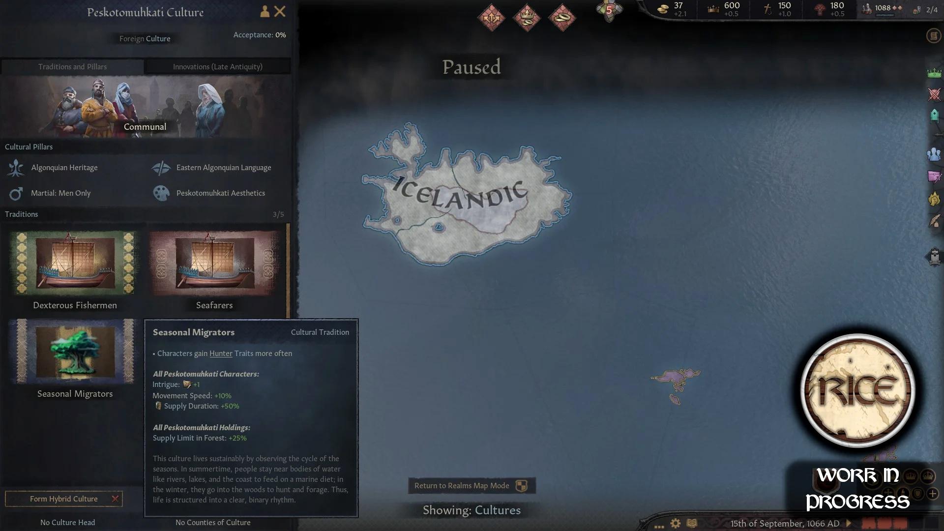 Культуры коренных американцев и особенности Винланда в моде RICE для Crusader Kings 3