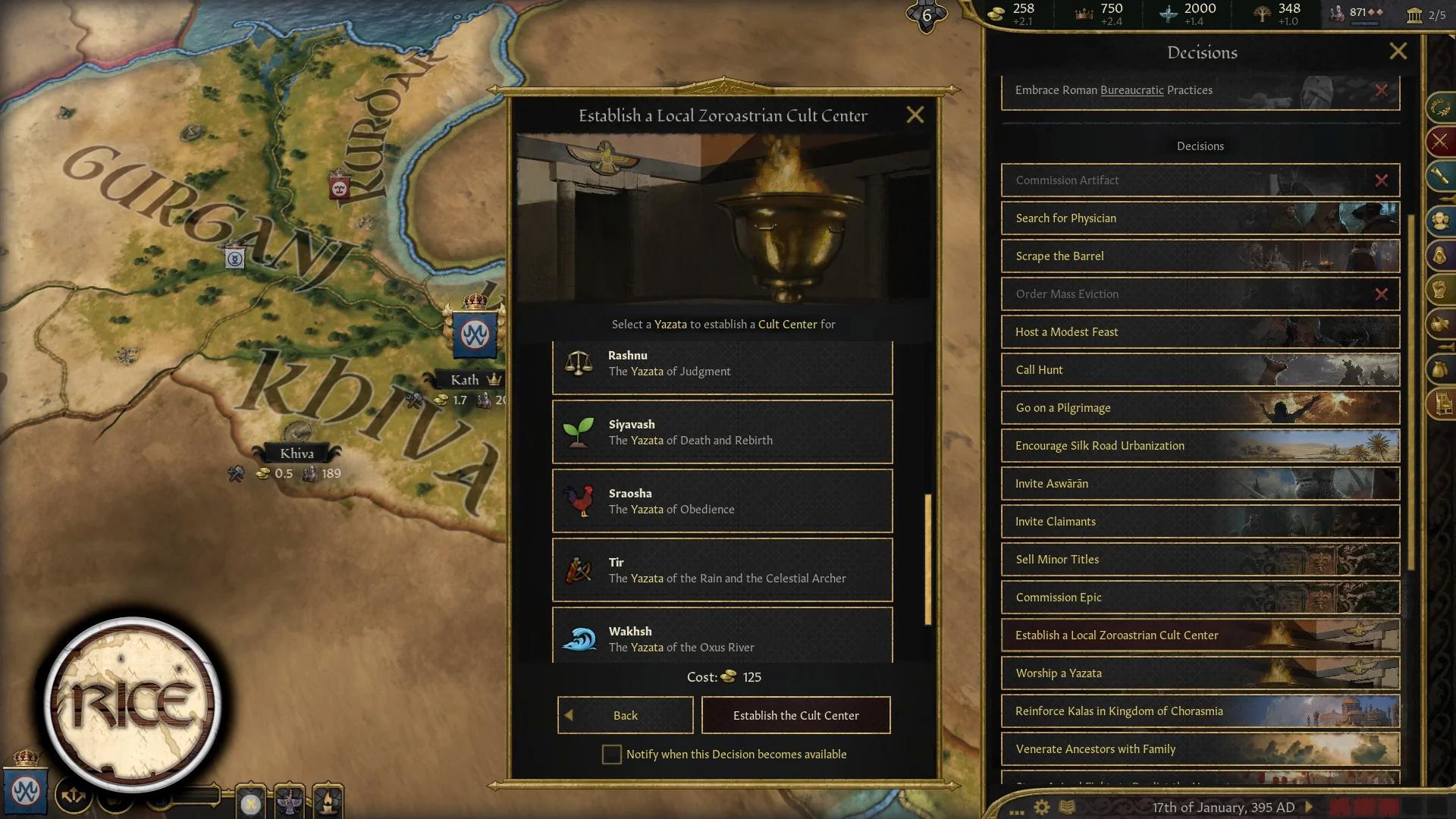 Особенности обновлений модов RICE и The Fallen Eagle для Crusader Kings 3
