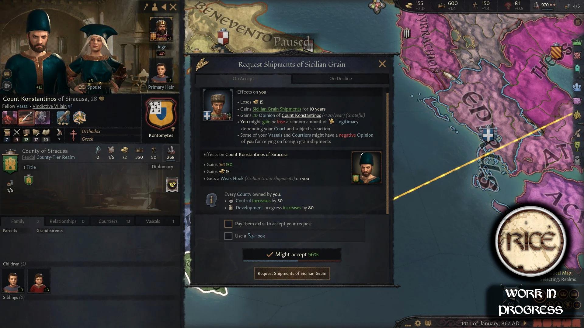 Борьба за Сицилию в грядущем наборе RICE для Crusader Kings 3. Часть 2