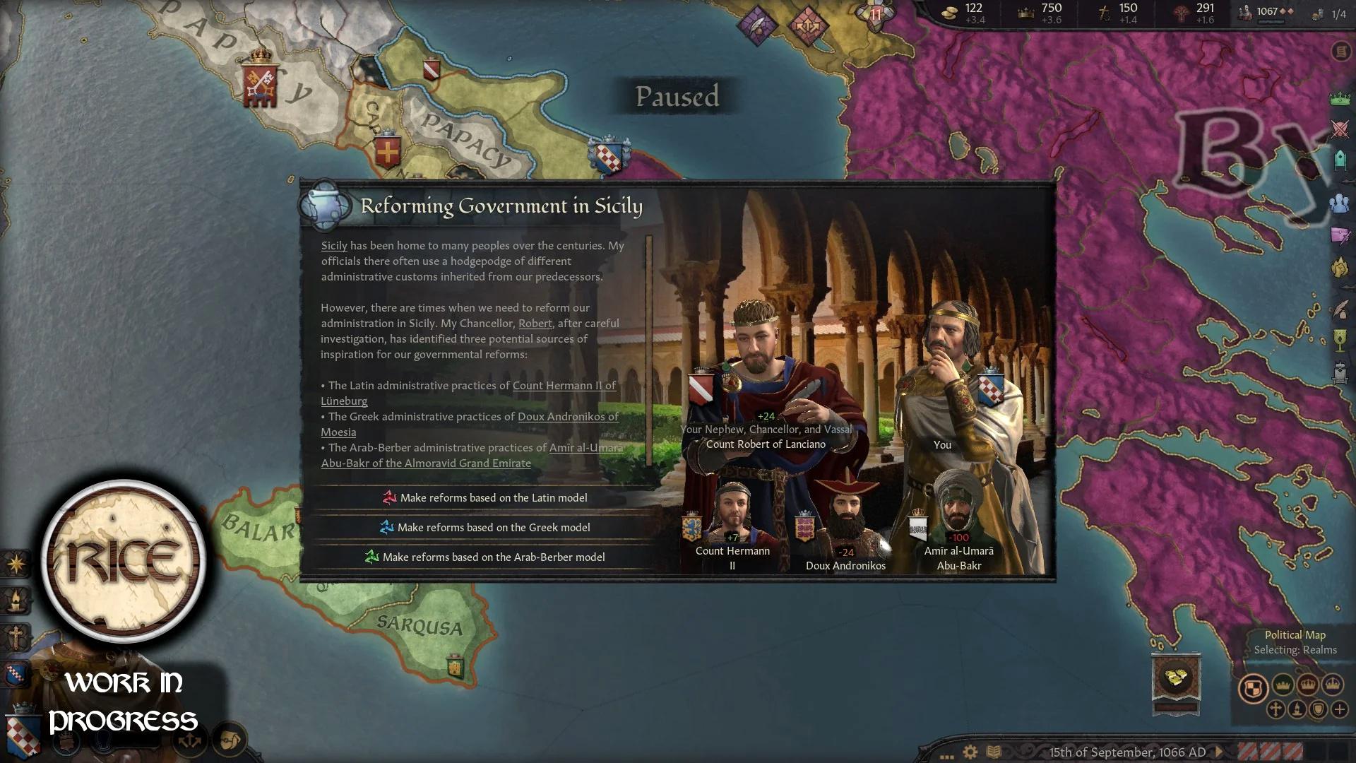 Борьба за Сицилию в грядущем наборе RICE для Crusader Kings 3. Часть 2