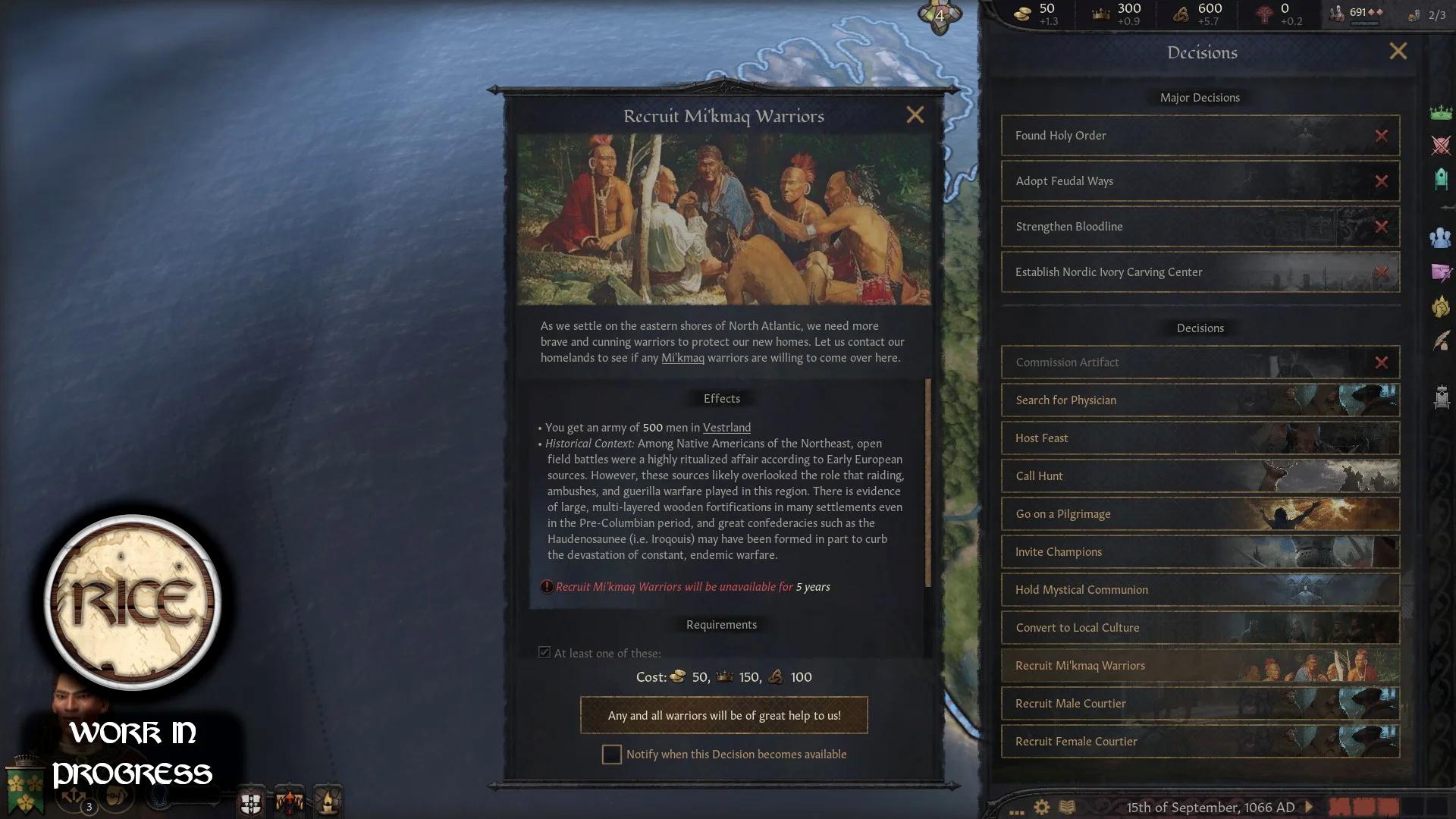 Культуры коренных американцев и особенности Винланда в моде RICE для Crusader Kings 3