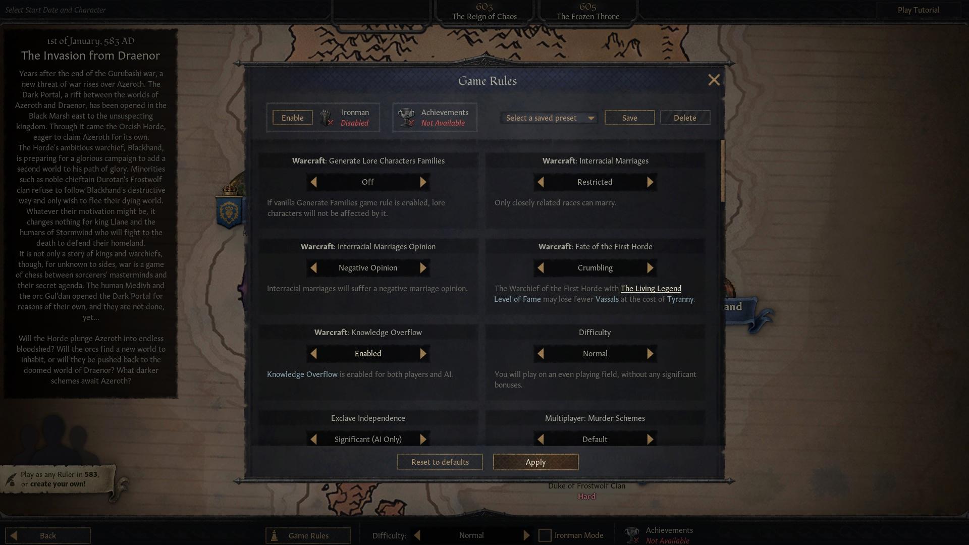 Для Crusader Kings 3 вышла альфа версия мода по Warcraft
