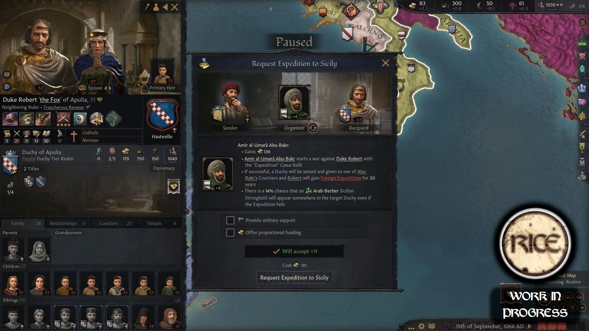 Борьба за Сицилию в грядущем наборе RICE для Crusader Kings 3. Часть 2