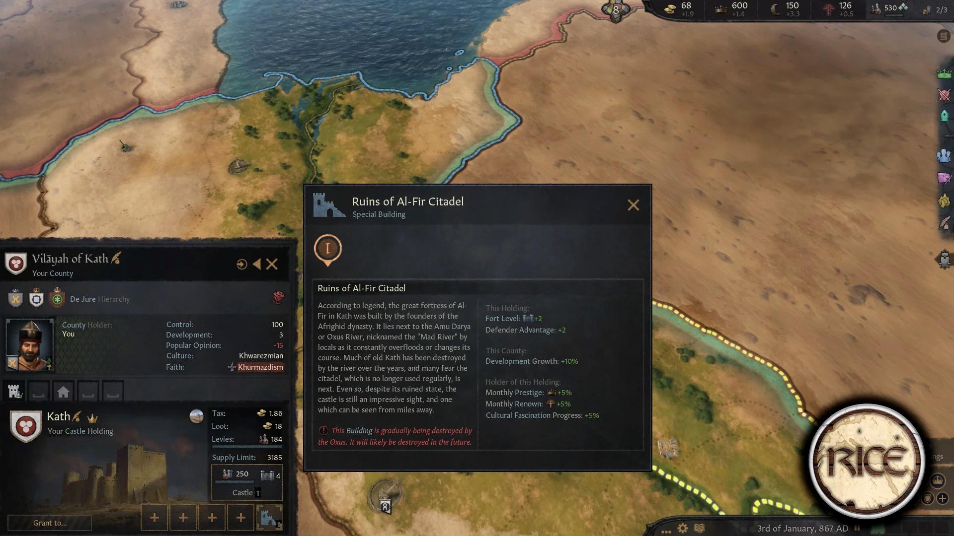 Особенности обновлений модов RICE и The Fallen Eagle для Crusader Kings 3
