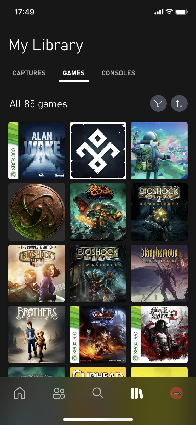 Библиотека игр Xbox, купить новые с телефона нельзя