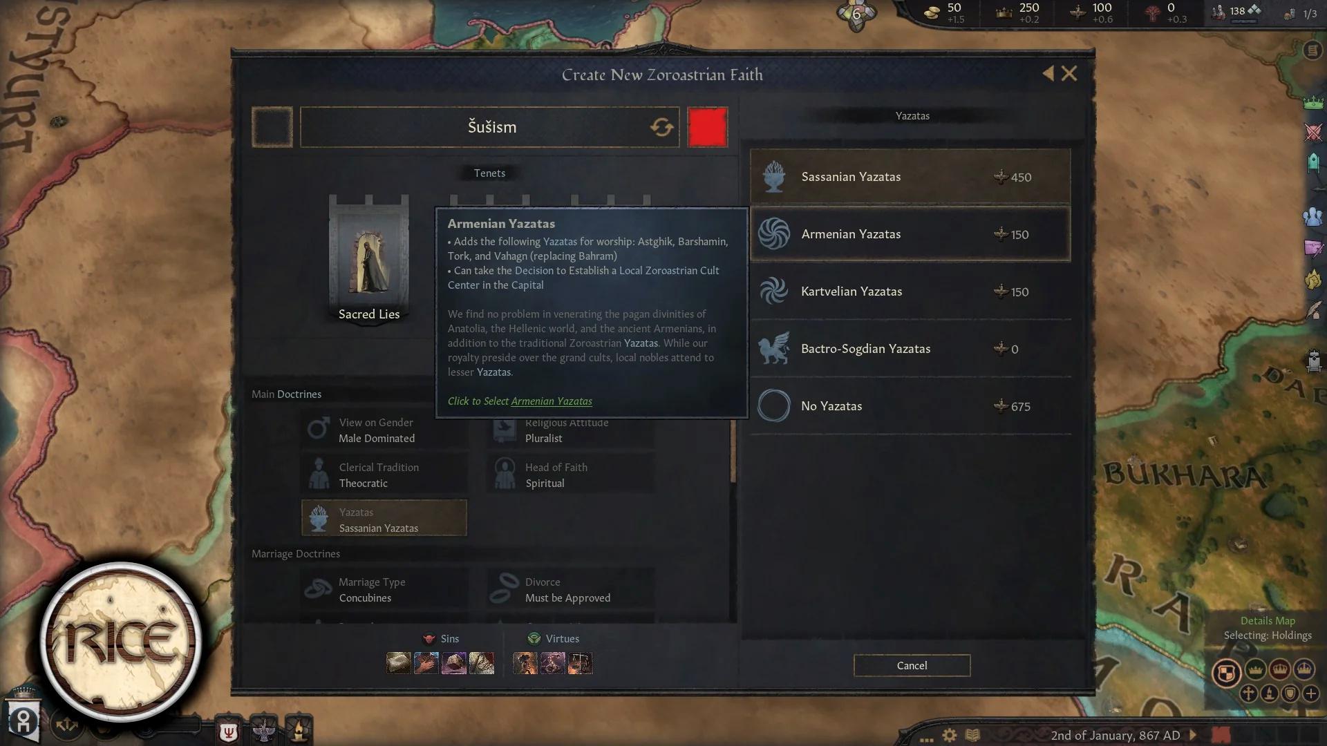 Особенности обновлений модов RICE и The Fallen Eagle для Crusader Kings 3