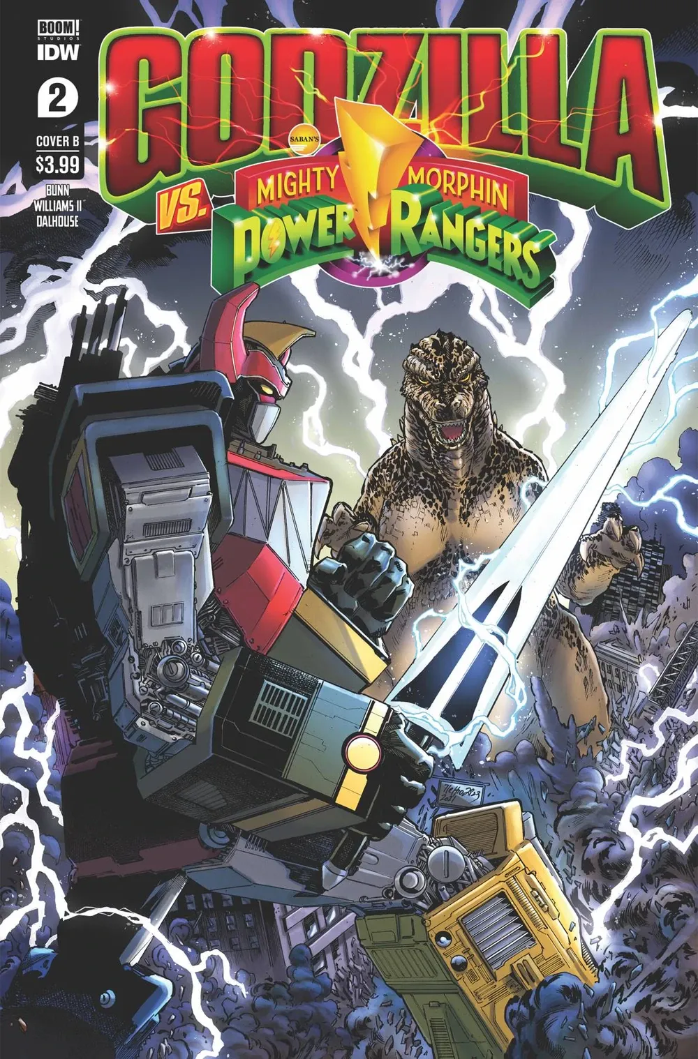 Вариантка Godzilla vs. the Mighty Morphin Power Rangers #2 от Диаза