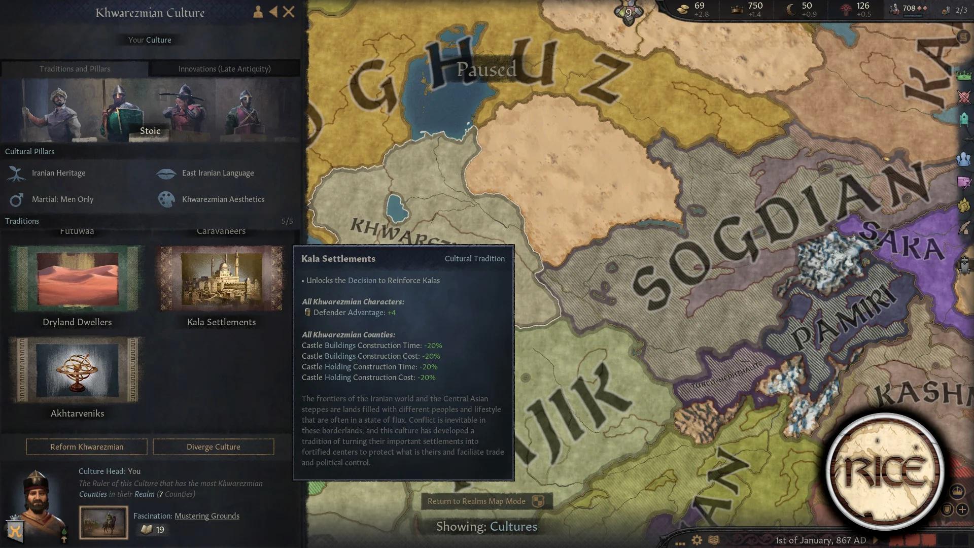 Особенности обновлений модов RICE и The Fallen Eagle для Crusader Kings 3