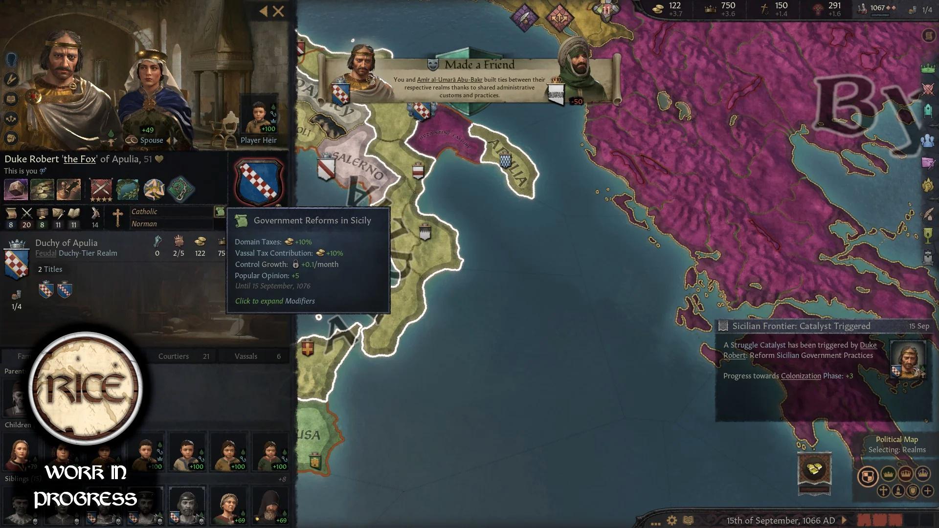 Борьба за Сицилию в грядущем наборе RICE для Crusader Kings 3. Часть 2