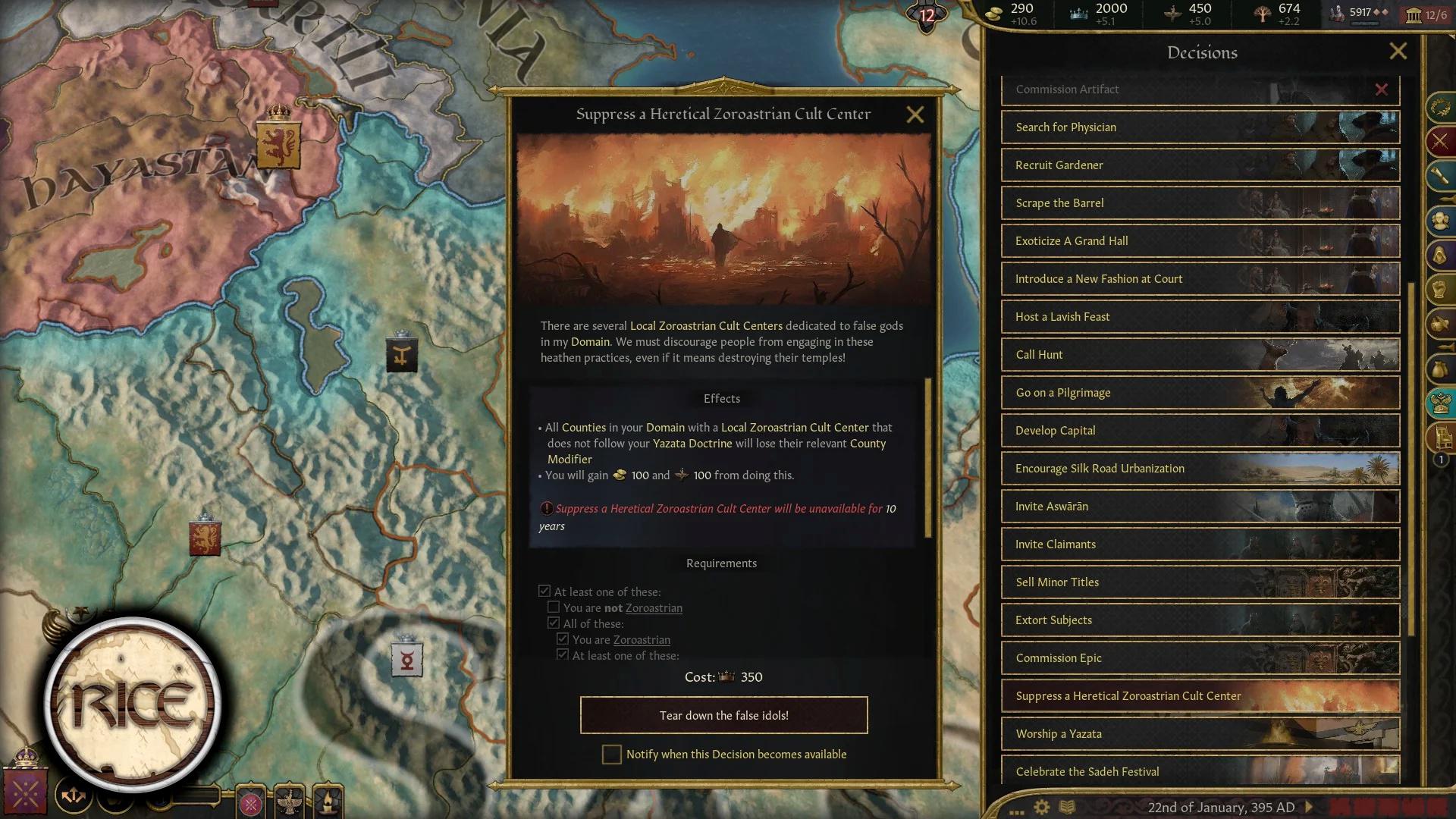 Особенности обновлений модов RICE и The Fallen Eagle для Crusader Kings 3