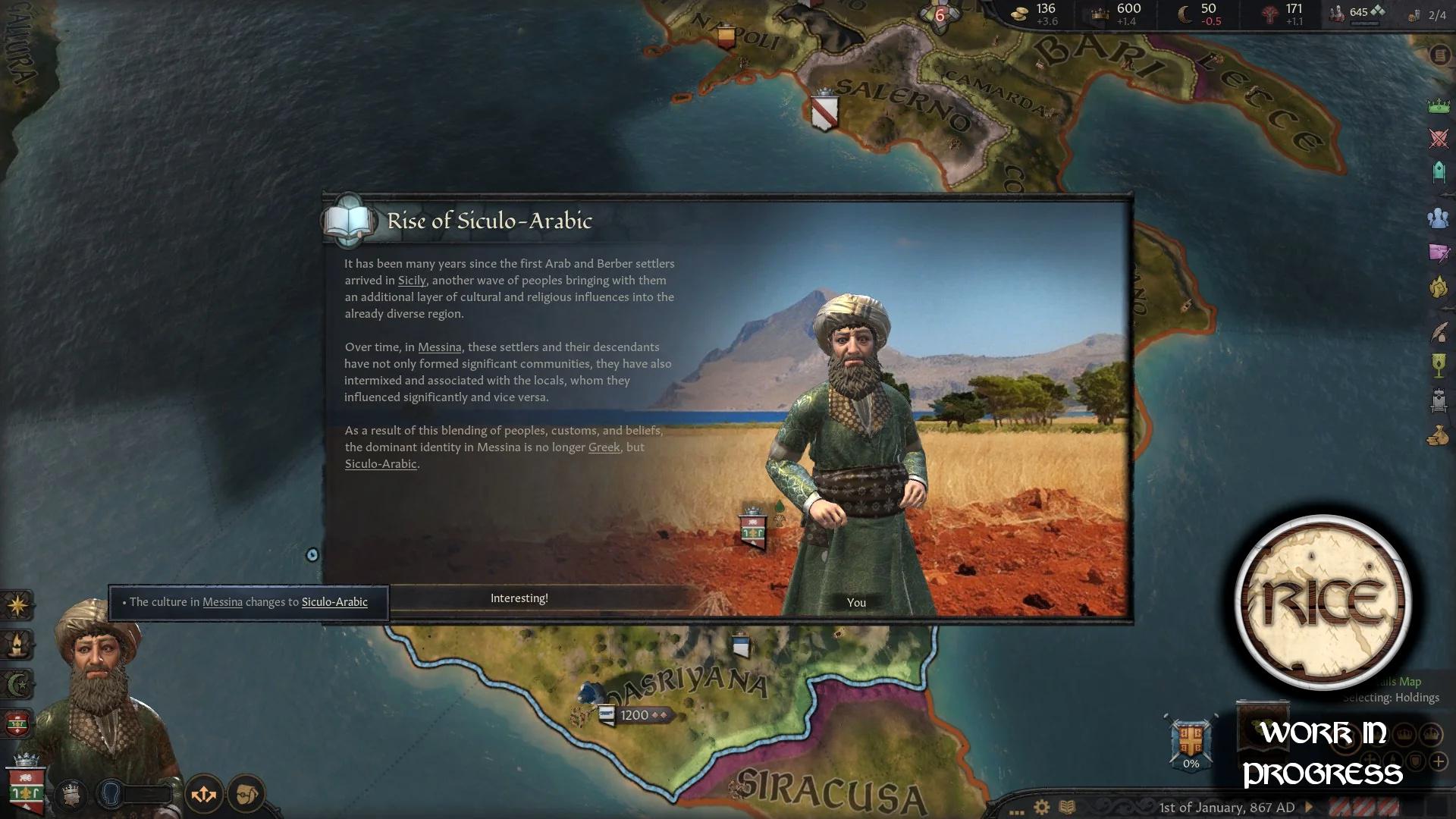 Борьба за Сицилию в грядущем наборе RICE для Crusader Kings 3. Часть 2