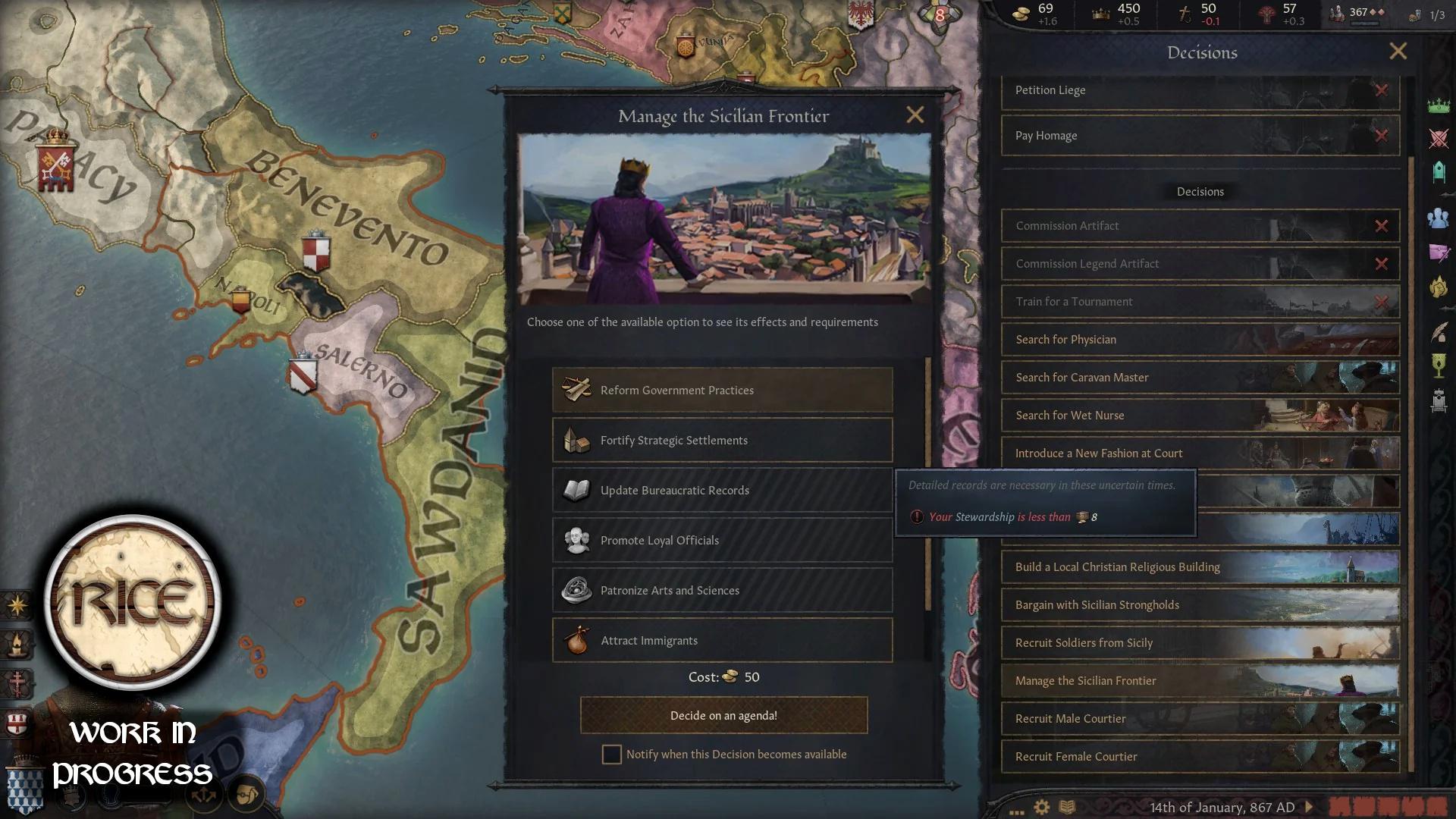 Борьба за Сицилию в грядущем наборе RICE для Crusader Kings 3. Часть 2