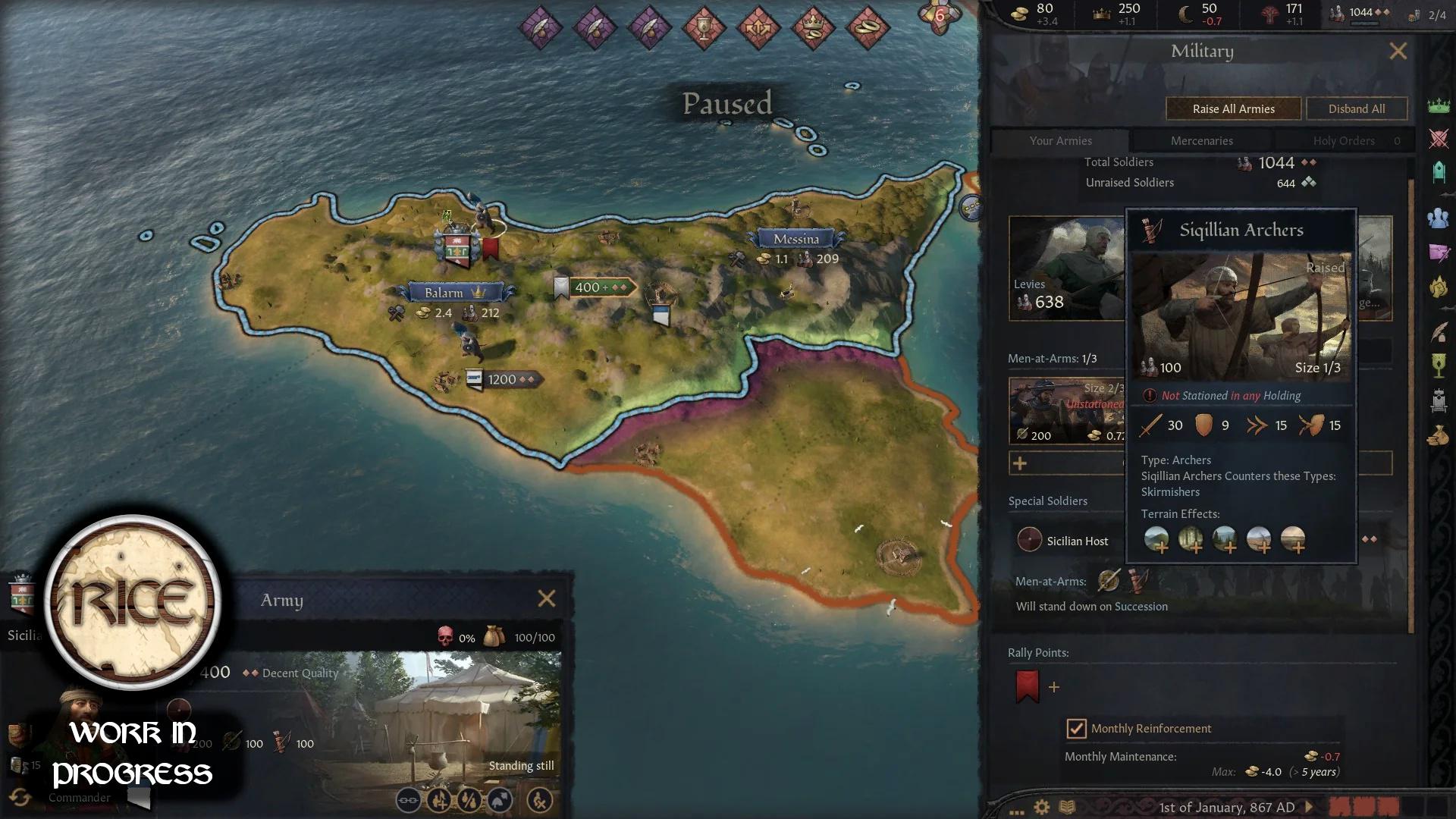 Борьба за Сицилию в грядущем наборе RICE для Crusader Kings 3. Часть 2