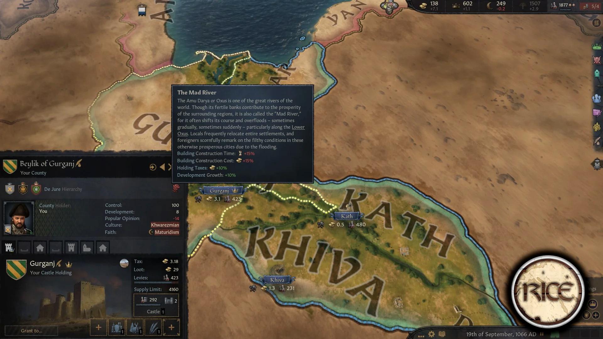 Особенности обновлений модов RICE и The Fallen Eagle для Crusader Kings 3