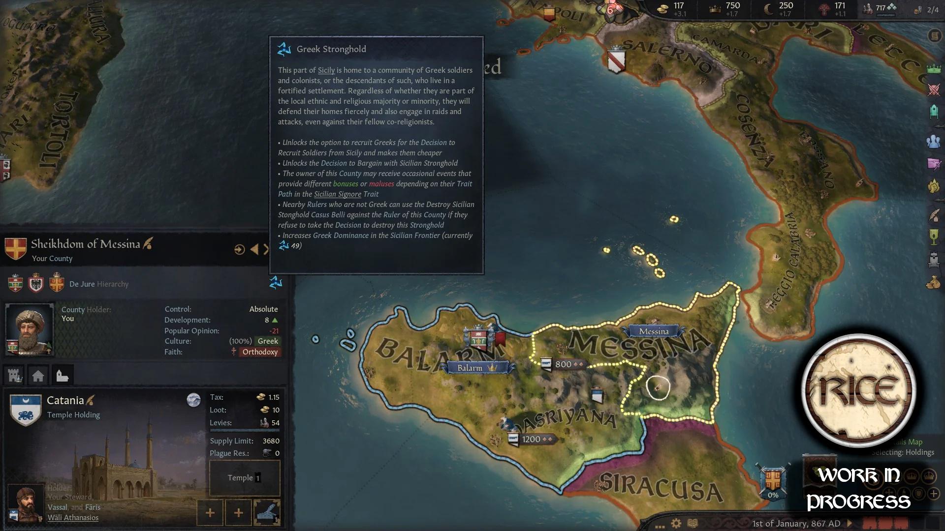 Борьба за Сицилию в грядущем наборе RICE для Crusader Kings 3. Часть 2